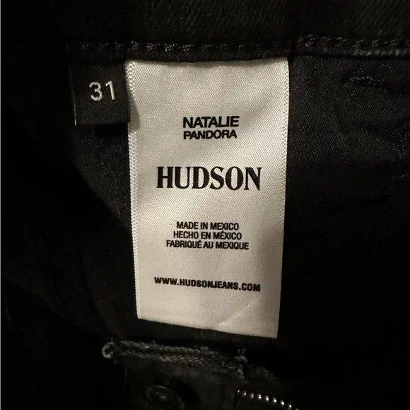 12 31 EUC Hudson Natalie Mid Rise coated black jeans Pandora - Picture 4 of 9